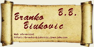 Branko Biuković vizit kartica